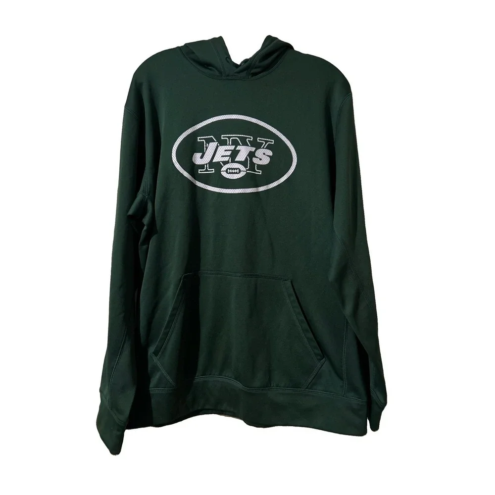 Nike NFL New York Jets Performance Logo Hoodie Therma-Fit Green Men's Large